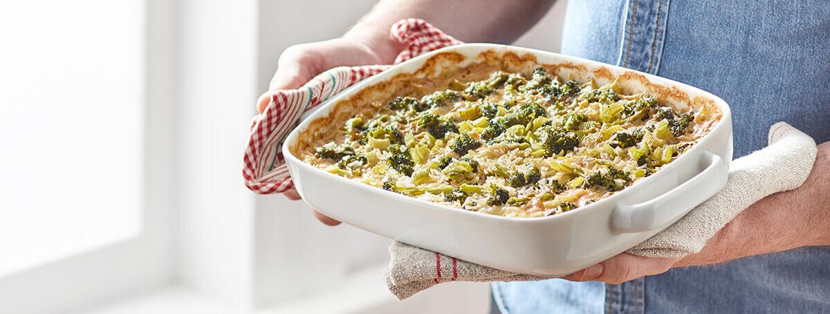 Broccoli and cheese casserole recipe made with Vanilla Ensure® Regular