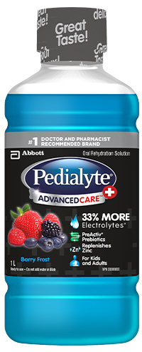 Pedialyte AdvancedCare Plus Electrolyte Drink with Prebiotics – Berry Frost Flavour