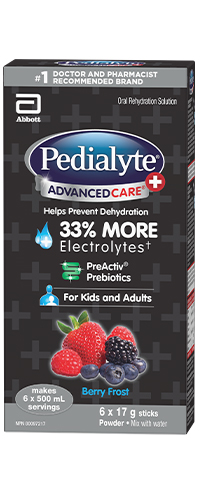 Pedialyte AdvancedCare Plus Electrolyte Powder with Prebiotics – Berry Frost Flavour