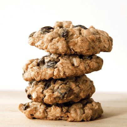 PediaSure® recipe for a stack of oatmeal chocolate chip raisin cookies