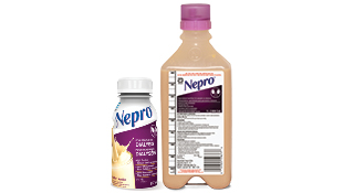 Liquide nutritif Nepro®, offert en bouteilles et en contenants prêts à suspendre