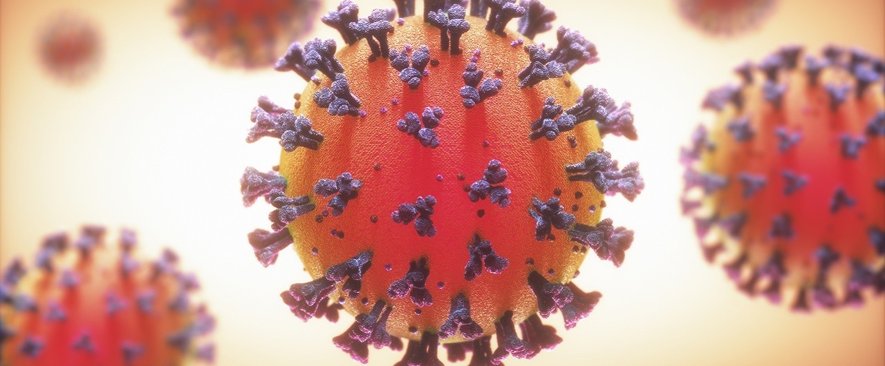 Illustration en 3D du coronavirus.