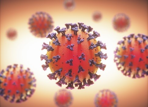 Illustration en 3D du coronavirus.