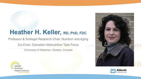 A slide introduces speaker Heather H. Keller at the 2013 ESPEN symposium.