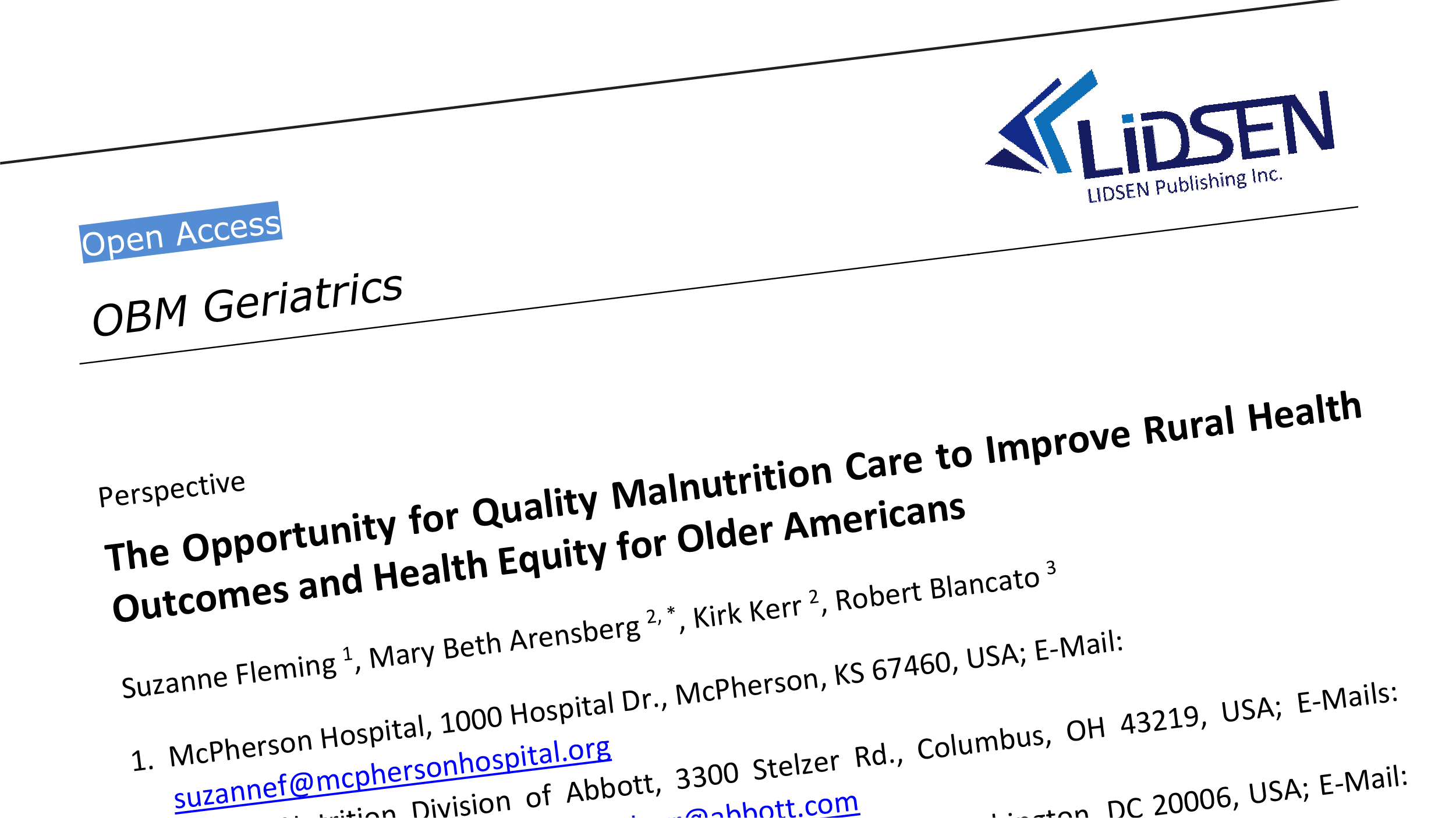 A partial image of the infographic, “Opportunity for Quality Malnutrition Care to Improve Rural Health Outcomes, Health Equity for Older Americans”