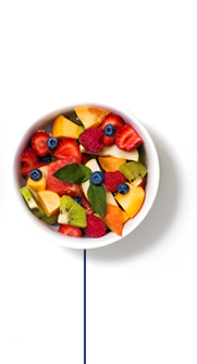 This Glucerna® high fibre meal plan includes a fresh fruit salad