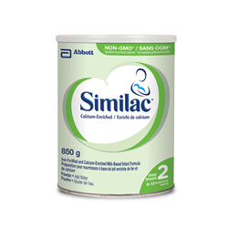 Similac® Step 2 calcium-enriched, non-GMO formula in a 850g powder can