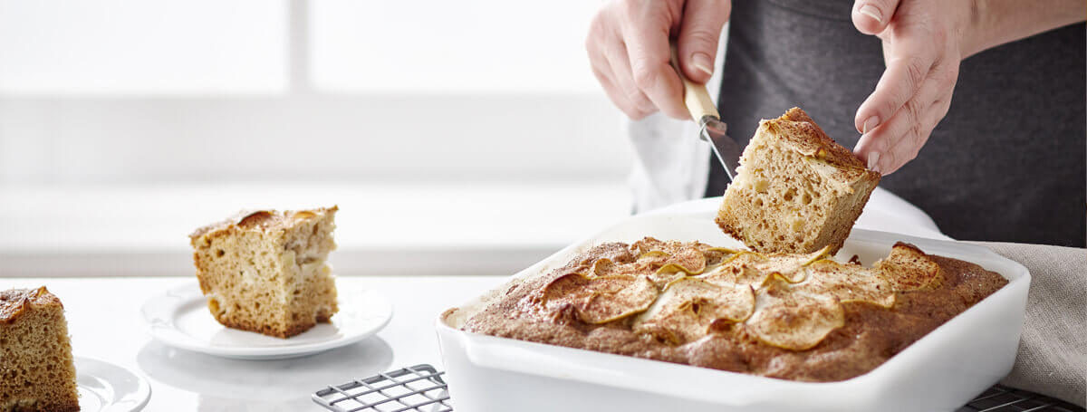 Healthy apple harvest cake recipe with Butter Pecan Ensure® Regular