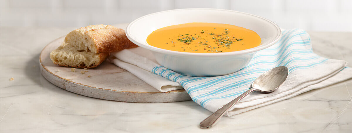 Healthy carrot ginger soup recipe made with Vanilla Ensure® Regular