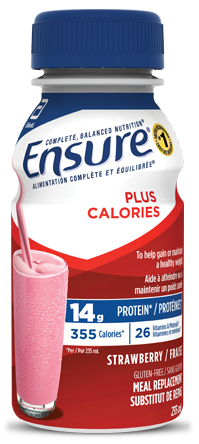 Ensure® Plus Calories Strawberry meal replacement supplement shake