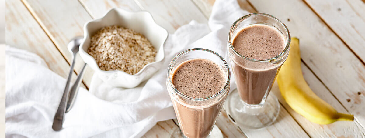 Post workout protein shake made with Chocolate Ensure® High Protein
