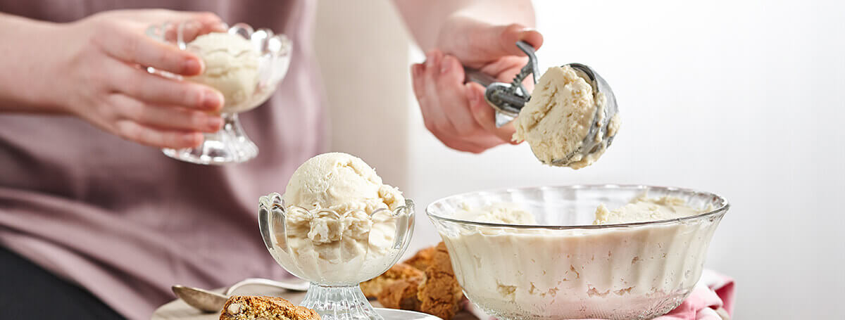 Homemade frozen yogurt recipe made with maple syrup and Ensure®
