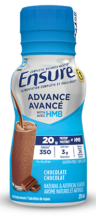 Ensure Advance chocolate flavour nutritional drink with protein to help build strong muscles