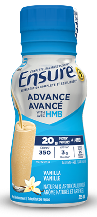 Ensure Advance vanilla flavour nutritional drink with protein to help build strong muscles