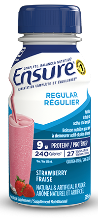 Ensure® Regular strawberry flavour nutritional supplement shakes for daily nutrients