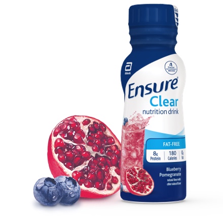 10 oz Ready-To-Drink Ensure® Clear Blueberry Pomegranate Fruit Flavored Drink Bottle