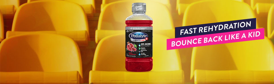 pregame and postgame fast rehydration with Pedialyte for adults
