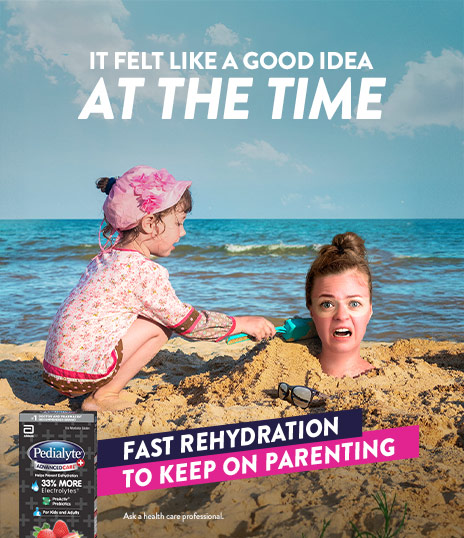 Fast rehydration to keep on parenting with Pedialyte® for adults.