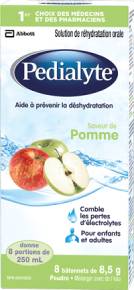 Pedialyte® en poudre à saveur de pomme aide à combler les pertes d'eau