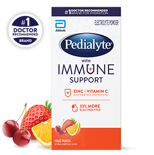 Pedialyte® with immune support powder packs fruit punch flavor