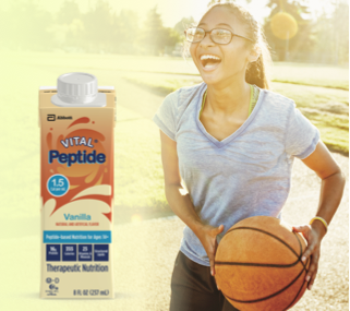 Teens aged 14+ with challenging GI symptoms get balanced nutrition in Vital Peptide drinks