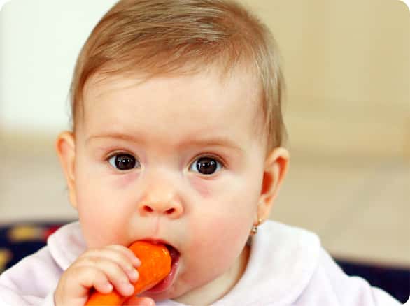 תינוק אוכל גזר