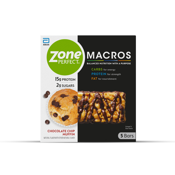 ZonePerfect® Macros Bars 5 Count Box – Chocolate Chip Muffin